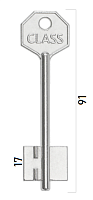 Заготовка дверного ключа Класс-2 KLS2D 91*22*17,1 мм