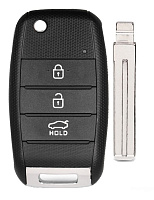 Корпус выкидного ключа HYUNDAI 3 кнопки KIA7 TOY48, с лого