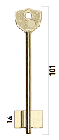 Заготовка дверного ключа Сам-4 SAM4D 101*22,6*14,3 мм