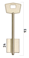 Заготовка дверного ключа Моттура MTR11D 5MT5 93*22,2*24,5 мм