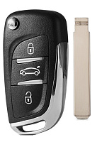 Корпус выкидного ключа CITROEN 3 кнопки CIT-1 VA2, с лого