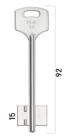 Заготовка дверного ключа Эльбор-13 ELB13D 92*22*15 мм